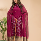Cherry Red Linen X Line 2-Piece Set Kurti & Dupatta (UNSTITCHED) - 102