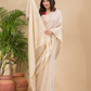 Tissue Linen Handloom Saree With Linen White - 018