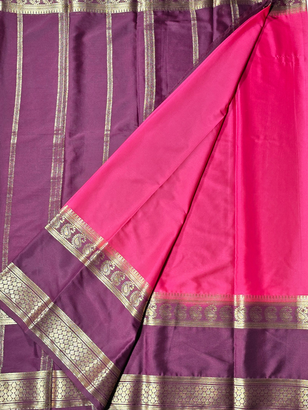 Classic Mysore Silk Saree  |  Rani Pink