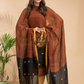 Saddle Brown | Handloom Jamdani Linen Unstitched 2-Piece Kurti