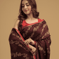 Matka Silk Jamdani Saree With Wine Purple - 027 - indeloom