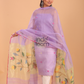 Light Purple Muslin Jamdani 2-Piece Set Kurti & Dupatta (UNSTITCHED) - 081