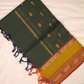 Kanchi Cotton|Green & Leaf yellow/ brown