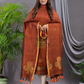Rust Orange Cotton Linen 2-Piece Set Kurti & Dupatta (UNSTITCHED) - 125
