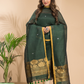 Dark Green Cotton Linen 2-Piece Set Kurti & Dupatta (UNSTITCHED) - 104