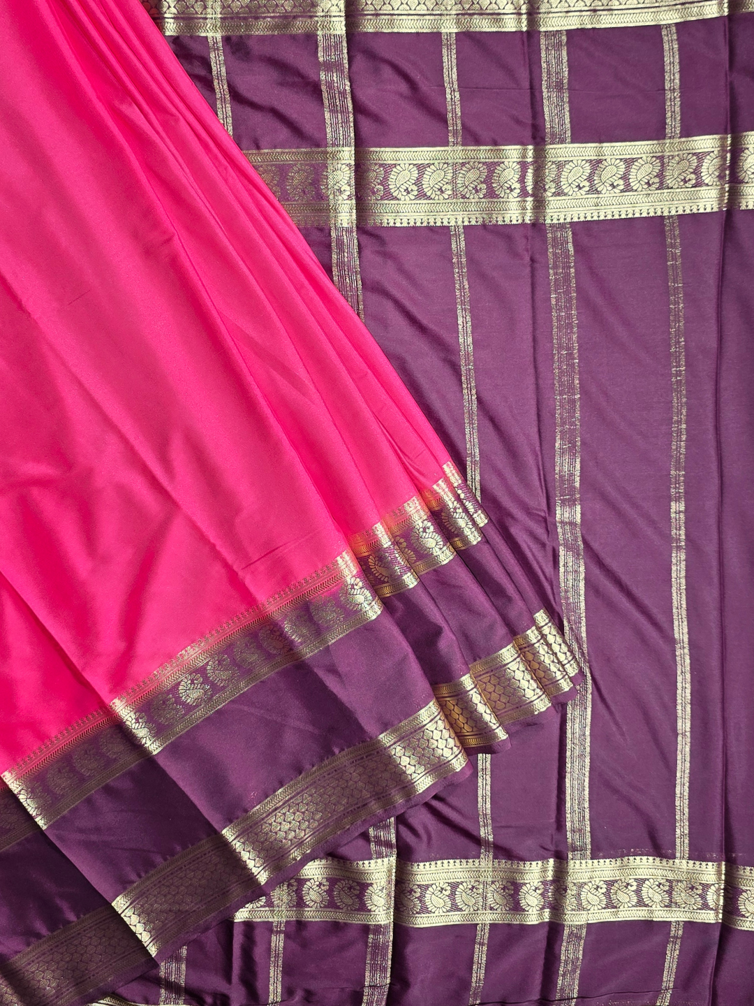 Classic Mysore Silk Saree  |  Rani Pink