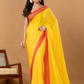 Pure Handloom Mul Cotton Saree | Bright Yellow
