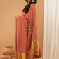 Rust Orange color Jamdani 2-Piece Set Kurti & Dupatta (UNSTITCHED) - 162