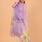 Light Purple Muslin Jamdani 2-Piece Set Kurti & Dupatta (UNSTITCHED) - 081