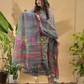 Space Black Jamdani 2-Piece Set Kurti & Dupatta (UNSTITCHED) -733