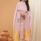Linen Jamdani Unstitched 2-Piece Kurti  |  Blush Pink