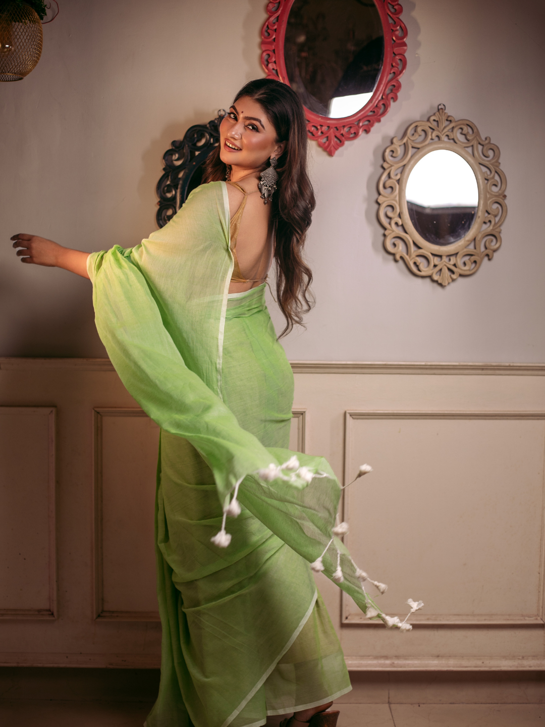 Light Green  Handloom cotton-067