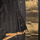 Handloom Chanderi Silk Cotton Saree  |  rich black