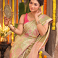 Patra Prabha - Leaf-toned silk with koorai butta and temple zari
