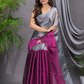 Tissue Silk Saree With Steel Grey - 010