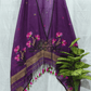 Muslin Jamdani 2-Piece Set Kurti & Dupatta (UNSTITCHED) - Dark Purple - 098