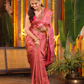 Silk Mark Certified Handloom Kanjivaram Silk Saree  |  Blush Pink