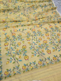 Handwoven Pure Jamdani Cotton Saree  |  Butter Yellow