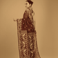 Dark Brown Soft Silk Jamdani Saree - 003 - indeloom