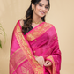 Tissue Silk Saree With Hot Pink - 028