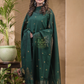 Emerald Green Natural Dye Cotton by Cotton (100 Count Soft Cotton) 2 Piece Set Kurti & Dupatta (UNSTITCHED) -0650