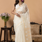 Handwoven Jamdani Muslin Saree | White | All-over Jamdani weaves