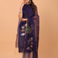 Grape Purple Muslin Jamdani 2-Piece Set Kurti & Dupatta (UNSTITCHED) - 083
