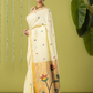 Handwoven Jamdani Muslin Saree | Yellow and Gold | All-over Buttas with All-over Jamdani weaves