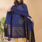 Dark Purpule Organic Linen 2-Piece Set Kurti & Dupatta (UNSTITCHED) - 072