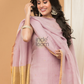 Linen Jamdani Unstitched 2-Piece Kurti  |  Blush Pink