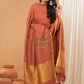 Rust Orange color Jamdani 2-Piece Set Kurti & Dupatta (UNSTITCHED) - 162