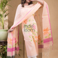 Papaya Orange Jamdani 2-Piece Set Kurti & Dupatta (UNSTITCHED) -673
