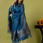 Handwoven Jamdani Linen Unstitched 2-piece Kurti | Teal Blue
