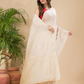 Tissue Linen Handloom Saree With Linen White - 018