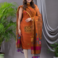 Alloy Orange Cotton Silk Jamdani 2-Piece Set Kurti & Dupatta (UNSTITCHED) - 126