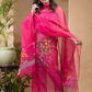 Peach Pink Jamdani 2-Piece Set Kurti & Dupatta (UNSTITCHED) -675