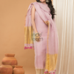 Linen Jamdani Unstitched 2-Piece Kurti  |  Blush Pink