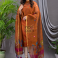 Alloy Orange Cotton Silk Jamdani 2-Piece Set Kurti & Dupatta (UNSTITCHED) - 126