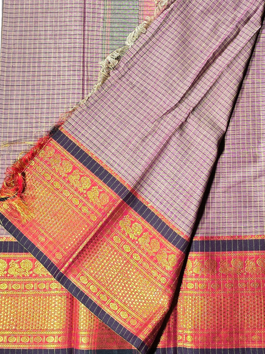 Handloom Narayanpet Cotton Saree | Lavender