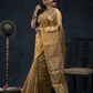 Tissue Silk Saree In Metallic Gold And Golden Border -025