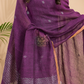 Plum Purple | Handloom Jamdani Linen Unstitched 2-Piece Kurti
