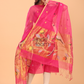 Deep Pink Muslin Jamdani 2-Piece Set Kurti & Dupatta (UNSTITCHED) - 080
