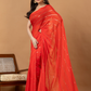 Pure Handloom Mul Cotton Saree | Scarlet Red