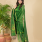 Jungle Green Mercerised Cotton Meenakari Motif 2-Piece Kurti & Dupatta (UNSTITCHED)-871