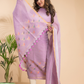 Baby Pink Cotton Linen 2-Piece Set Kurti & Dupatta (UNSTITCHED) - 105