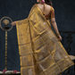 Tissue Silk Saree In Metallic Gold And Golden Border -025