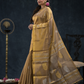 Tissue Silk Saree In Metallic Gold And Golden Border -025