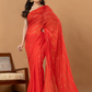 Pure Handloom Mul Cotton Saree | Scarlet Red