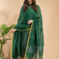 Pine Green Linen X Linen 2-Piece Set Kurti & Dupatta (UNSTITCHED) - 028