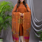 Alloy Orange Cotton Silk Jamdani 2-Piece Set Kurti & Dupatta (UNSTITCHED) - 126